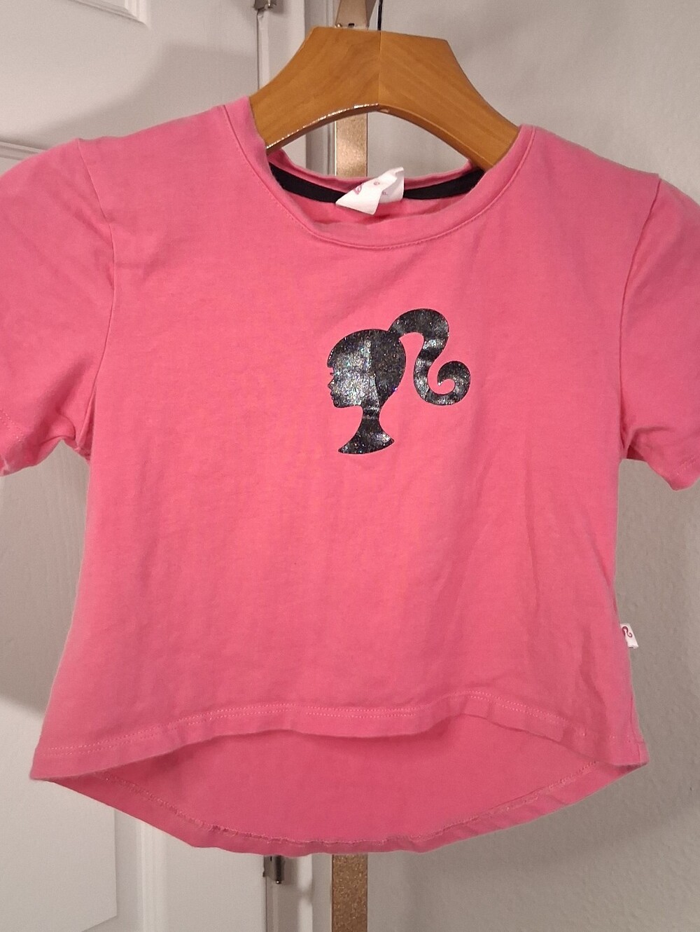 Girls Pink And Glitter Barbie T Shirt Size 6